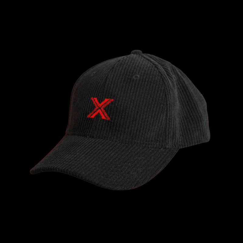 Casquette noire velours côtelé