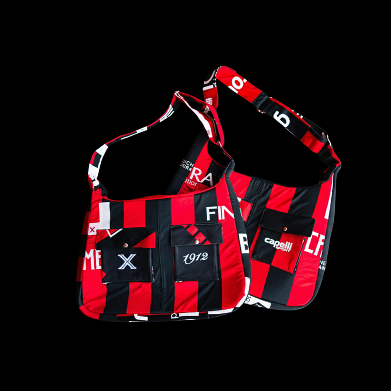 Sacoche Upcycling Rouge & Noir - Olocal Stuff