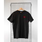 T-shirt noir logo rouge brodé